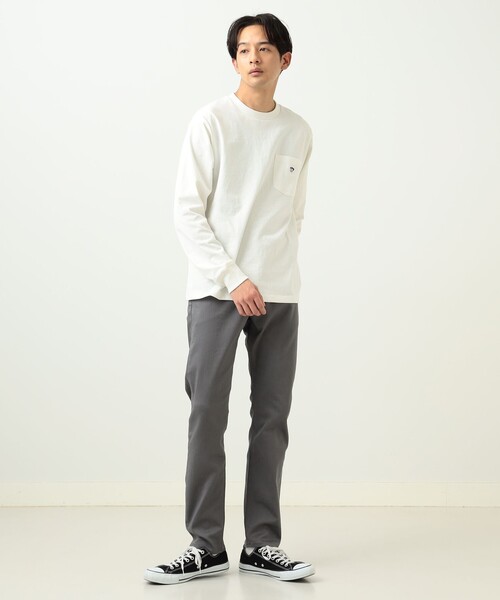 BEAMS HEART（ビームスハート）の「BEAMS HEART / コーヒー刺繍 ロングスリープ Tシャツ（Tシャツ/カットソー・メンズ・ホワイト/オリーブ/ブルー系その他/ネイビー/その他・MEDIUM/LARGE/X-LARGE/SMALL）」の8枚目の写真