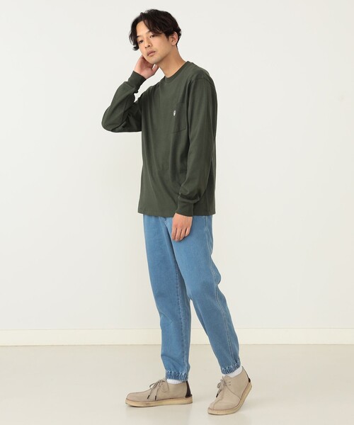 BEAMS HEART（ビームスハート）の「BEAMS HEART / コーヒー刺繍 ロングスリープ Tシャツ（Tシャツ/カットソー・メンズ・ホワイト/オリーブ/ブルー系その他/ネイビー/その他・MEDIUM/LARGE/X-LARGE/SMALL）」の13枚目の写真