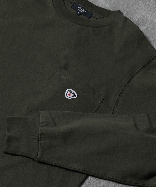BEAMS HEART（ビームスハート）の「BEAMS HEART / コーヒー刺繍 ロングスリープ Tシャツ（Tシャツ/カットソー・メンズ・ホワイト/オリーブ/ブルー系その他/ネイビー/その他・MEDIUM/LARGE/X-LARGE/SMALL）」の15枚目の写真