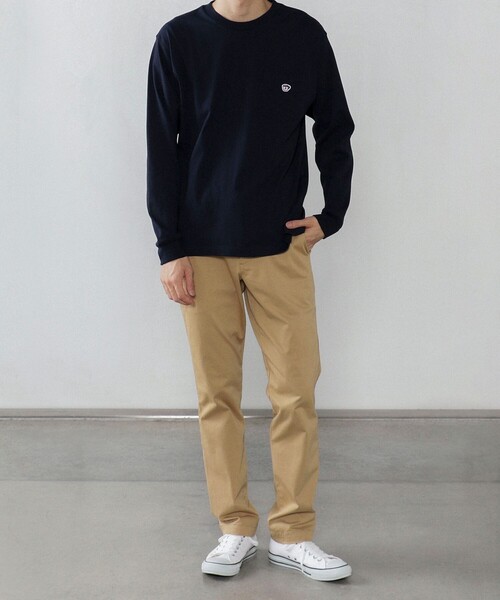 BEAMS HEART（ビームスハート）の「BEAMS HEART / コーヒー刺繍 ロングスリープ Tシャツ（Tシャツ/カットソー・メンズ・ホワイト/オリーブ/ブルー系その他/ネイビー/その他・MEDIUM/LARGE/X-LARGE/SMALL）」の17枚目の写真