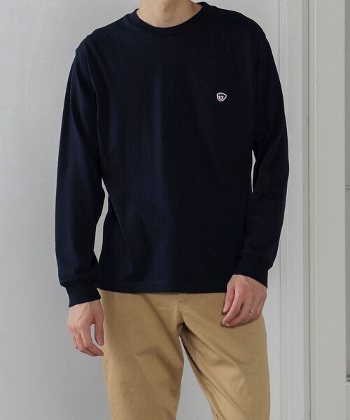 BEAMS HEART（ビームスハート）の「BEAMS HEART / コーヒー刺繍 ロングスリープ Tシャツ（Tシャツ/カットソー・メンズ・ホワイト/オリーブ/ブルー系その他/ネイビー/その他・MEDIUM/LARGE/X-LARGE/SMALL）」の18枚目の写真