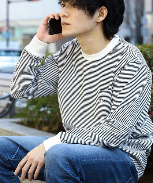 BEAMS HEART（ビームスハート）の「BEAMS HEART / コーヒー刺繍 ロングスリープ Tシャツ（Tシャツ/カットソー・メンズ・ホワイト/オリーブ/ブルー系その他/ネイビー/その他・MEDIUM/LARGE/X-LARGE/SMALL）」の20枚目の写真