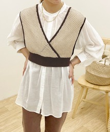 apres jour clair | 【apres jour clair】メッシュビスチェ×シアーブラウスSET【ZOZOTOWN限定アイテム】(シャツ/ブラウス)