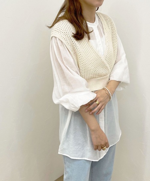 apres jour clair(アプレジュールクレア)の「【apres jour clair】メッシュビスチェ×シアーブラウスSET【ZOZOTOWN限定アイテム】(シャツ/ブラウス・レディース・ベージュ/その他/アイボリー・フリー/X-LARGE)」の10枚目の写真