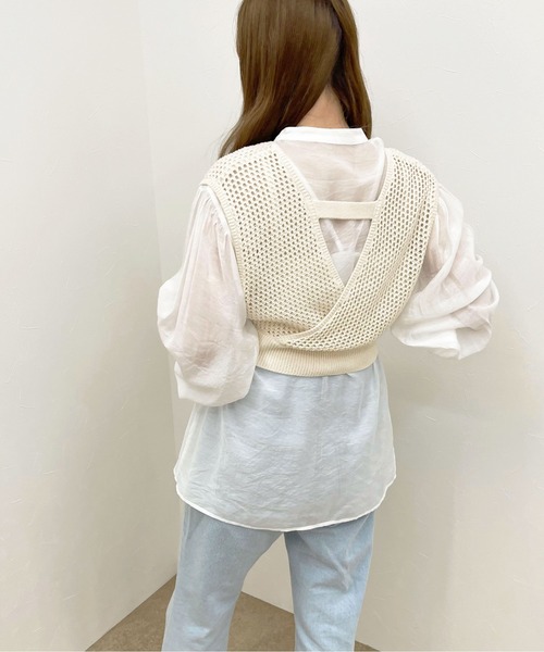 apres jour clair(アプレジュールクレア)の「【apres jour clair】メッシュビスチェ×シアーブラウスSET【ZOZOTOWN限定アイテム】(シャツ/ブラウス・レディース・ベージュ/その他/アイボリー・フリー/X-LARGE)」の11枚目の写真