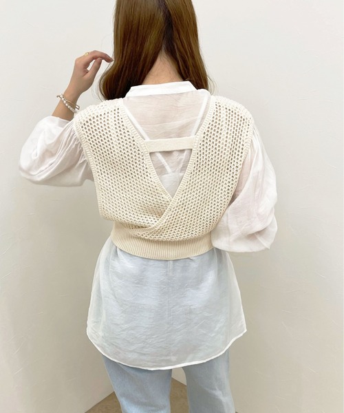 apres jour clair(アプレジュールクレア)の「【apres jour clair】メッシュビスチェ×シアーブラウスSET【ZOZOTOWN限定アイテム】(シャツ/ブラウス・レディース・ベージュ/その他/アイボリー・フリー/X-LARGE)」の12枚目の写真