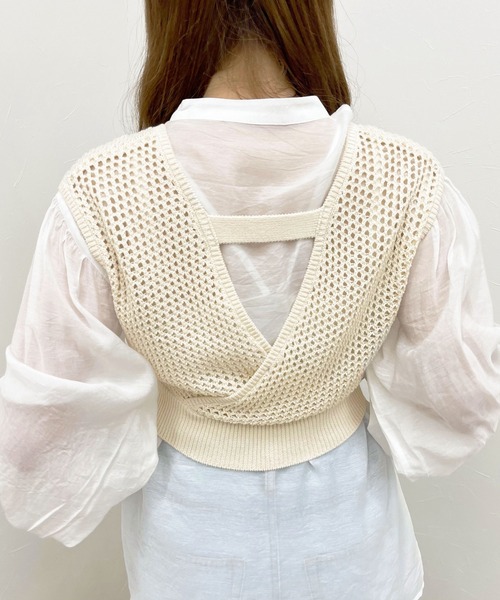 apres jour clair(アプレジュールクレア)の「【apres jour clair】メッシュビスチェ×シアーブラウスSET【ZOZOTOWN限定アイテム】(シャツ/ブラウス・レディース・ベージュ/その他/アイボリー・フリー/X-LARGE)」の5枚目の写真