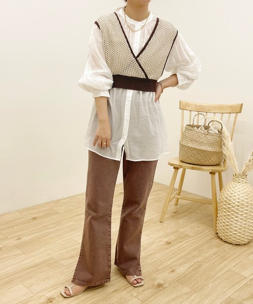 apres jour clair(アプレジュールクレア)の「【apres jour clair】メッシュビスチェ×シアーブラウスSET【ZOZOTOWN限定アイテム】(シャツ/ブラウス・レディース・ベージュ/その他/アイボリー・フリー/X-LARGE)」の18枚目の写真