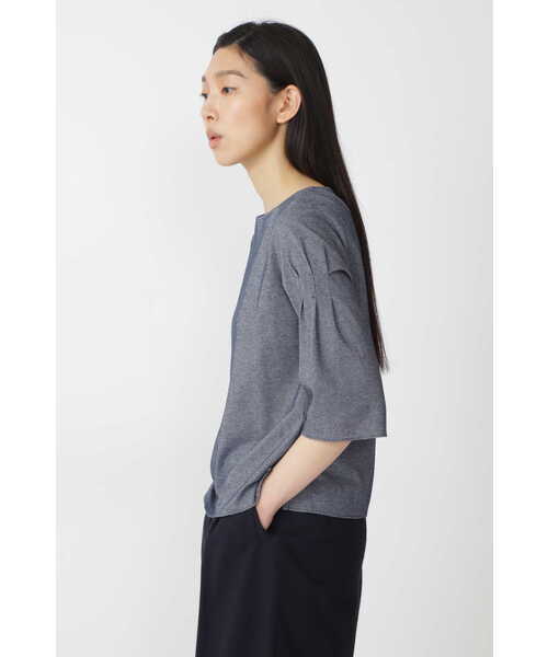 human woman(ヒューマンウーマン)の「◆コットン麻チドリジャージプルオーバー(Tシャツ/カットソー・レディース・ネイビー/ホワイト/ライトグリーン・MEDIUM)」の11枚目の写真