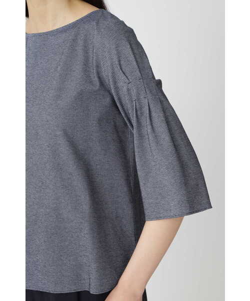 human woman(ヒューマンウーマン)の「◆コットン麻チドリジャージプルオーバー(Tシャツ/カットソー・レディース・ネイビー/ホワイト/ライトグリーン・MEDIUM)」の13枚目の写真