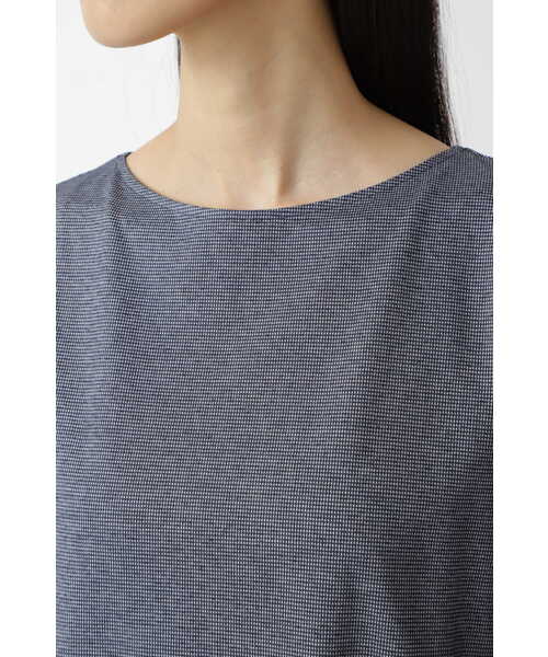 human woman(ヒューマンウーマン)の「◆コットン麻チドリジャージプルオーバー(Tシャツ/カットソー・レディース・ネイビー/ホワイト/ライトグリーン・MEDIUM)」の14枚目の写真