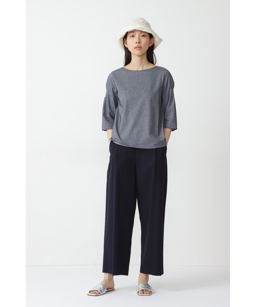 human woman(ヒューマンウーマン)の「◆コットン麻チドリジャージプルオーバー(Tシャツ/カットソー・レディース・ネイビー/ホワイト/ライトグリーン・MEDIUM)」の21枚目の写真
