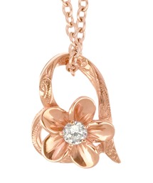 blackdia ocean | blackdia ocean CZプルメリアハートネックレス(ネックレス)