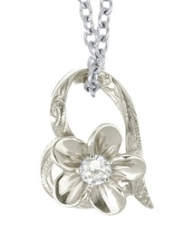 blackdia ocean | blackdia ocean CZプルメリアハートネックレス(ネックレス)