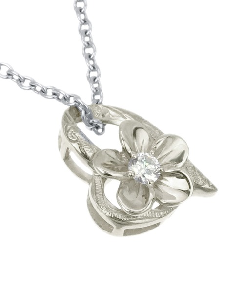 blackdia ocean（ブラックダイヤオーシャン）の「blackdia ocean CZプルメリアハートネックレス（ネックレス・レディース・シルバー/ゴールド/ピンクゴールド・FREE）」の6枚目の写真