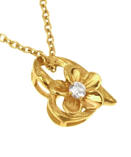 blackdia ocean（ブラックダイヤオーシャン）の「blackdia ocean CZプルメリアハートネックレス（ネックレス・レディース・シルバー/ゴールド/ピンクゴールド・FREE）」の11枚目の写真