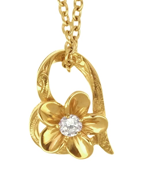 blackdia ocean（ブラックダイヤオーシャン）の「blackdia ocean CZプルメリアハートネックレス（ネックレス・レディース・シルバー/ゴールド/ピンクゴールド・FREE）」の10枚目の写真