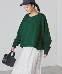 forksy. | 【forksy.】ダメージ加工裏起毛ボリューム袖スウェットトップス(スウェット)