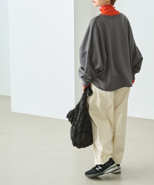 セール】【forksy.】ボリューム袖ダメージ加工スウェット