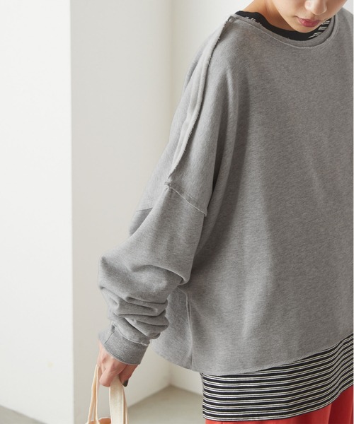 ディースクエアード ダメージ加工 スエット (ベージュ/Ｍ) フロントプリント ダメージ加工スウェット”haute' damage sweat