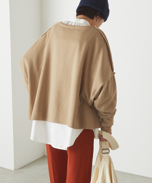 セール】【forksy.】ボリューム袖ダメージ加工スウェットトップス