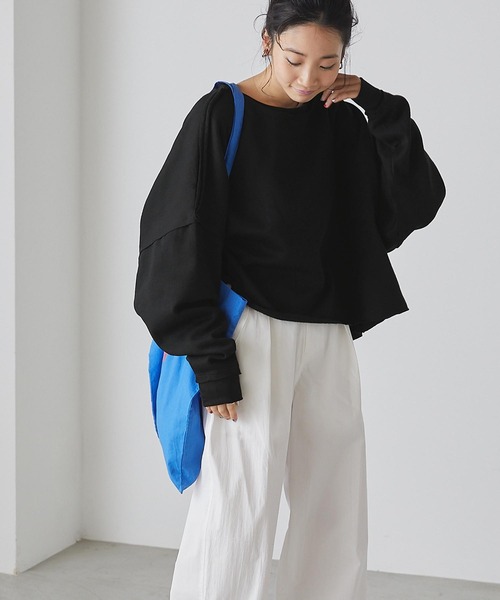 forksy.】ボリューム袖ダメージ加工スウェットトップス forksy.│MONO