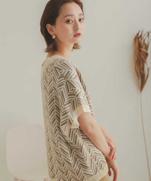 SENSE OF PLACE by URBAN RESEARCH（センスオブプレイスバイアーバンリサーチ）の「2WAYジャガードニットベスト（ニット/セーター・レディース・アイボリー/モカ・ONE）」の8枚目の写真