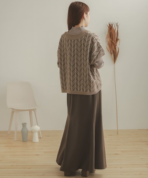 SENSE OF PLACE by URBAN RESEARCH（センスオブプレイスバイアーバンリサーチ）の「2WAYジャガードニットベスト（ニット/セーター・レディース・アイボリー/モカ・ONE）」の12枚目の写真