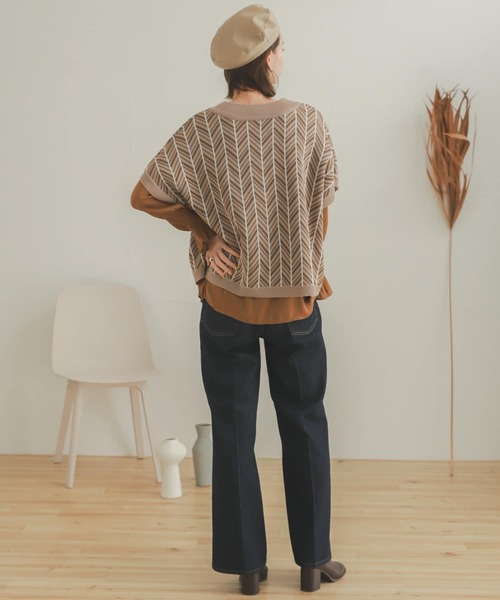 SENSE OF PLACE by URBAN RESEARCH（センスオブプレイスバイアーバンリサーチ）の「2WAYジャガードニットベスト（ニット/セーター・レディース・アイボリー/モカ・ONE）」の16枚目の写真