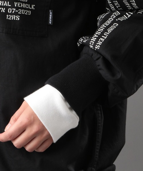 AVIREX（アヴィレックス）の「プリントジッププルオーバー/ PRINT ZIP PULLOVER（シャツ/ブラウス・レディース・ブラック/オリーブ・FREE）」の10枚目の写真