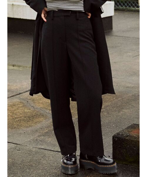 jouetie（ジュエティ）の「【セットアップ対応】ピンタックハイウエストパンツ（スラックス・レディース・アイボリー/ブラウン/ライトブルー/ブラック・MEDIUM）」の3枚目の写真