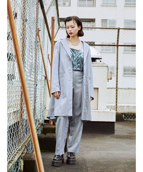 jouetie（ジュエティ）の「【セットアップ対応】ピンタックハイウエストパンツ（スラックス・レディース・アイボリー/ブラウン/ライトブルー/ブラック・MEDIUM）」の6枚目の写真