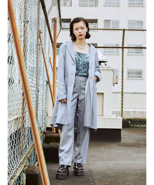 jouetie（ジュエティ）の「【セットアップ対応】ピンタックハイウエストパンツ（スラックス・レディース・アイボリー/ブラウン/ライトブルー/ブラック・MEDIUM）」の8枚目の写真