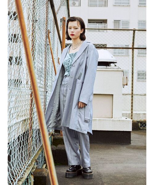 jouetie（ジュエティ）の「【セットアップ対応】ピンタックハイウエストパンツ（スラックス・レディース・アイボリー/ブラウン/ライトブルー/ブラック・MEDIUM）」の9枚目の写真