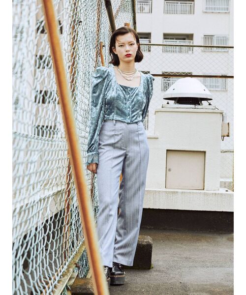 jouetie（ジュエティ）の「【セットアップ対応】ピンタックハイウエストパンツ（スラックス・レディース・アイボリー/ブラウン/ライトブルー/ブラック・MEDIUM）」の10枚目の写真