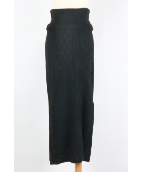 AULA AILA（アウラアイラ）の「ミックスニットスカート（スカート・レディース・ブラック/グリーン/アイボリー・0）」の8枚目の写真