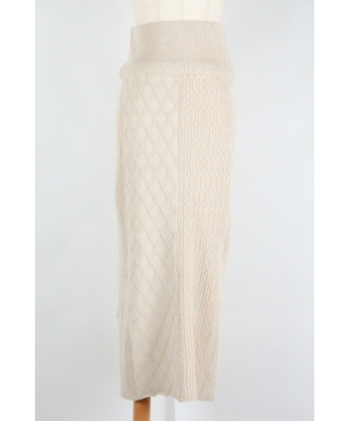 AULA AILA（アウラアイラ）の「ミックスニットスカート（スカート・レディース・ブラック/グリーン/アイボリー・0）」の20枚目の写真