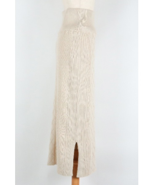 AULA AILA（アウラアイラ）の「ミックスニットスカート（スカート・レディース・ブラック/グリーン/アイボリー・0）」の5枚目の写真