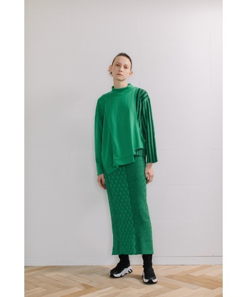 AULA AILA（アウラアイラ）の「ミックスニットスカート（スカート・レディース・ブラック/グリーン/アイボリー・0）」の9枚目の写真