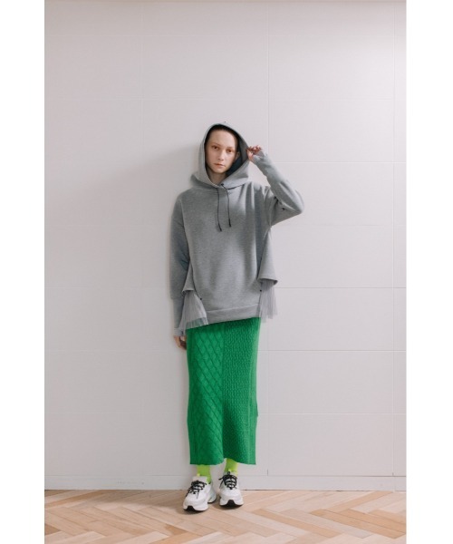 AULA AILA（アウラアイラ）の「ミックスニットスカート（スカート・レディース・ブラック/グリーン/アイボリー・0）」の21枚目の写真