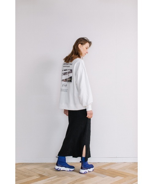 AULA AILA（アウラアイラ）の「ミックスニットスカート（スカート・レディース・ブラック/グリーン/アイボリー・0）」の10枚目の写真