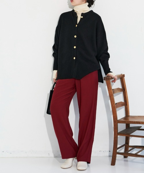 Aunt Marie's（アントマリーズ）の「ヴィンテージサテンカラーイージーパンツ（スラックス・レディース・ブラック/ボルドー/ライトグリーン/ブルー/グリーン・SMALL/FREE）」の5枚目の写真