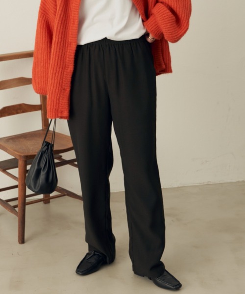 Aunt Marie's（アントマリーズ）の「ヴィンテージサテンカラーイージーパンツ（スラックス・レディース・ブラック/ボルドー/ライトグリーン/ブルー/グリーン・SMALL/FREE）」の2枚目の写真