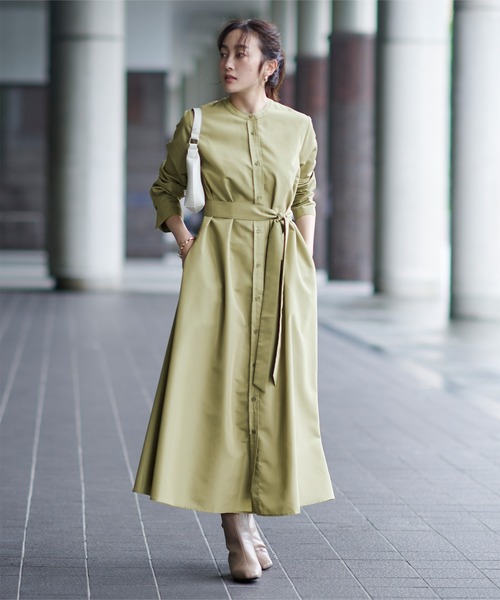 UR'S（ユアーズ）の「ﾊﾞﾝﾄﾞｶﾗｰAﾗｲﾝﾜﾝﾋﾟｰｽ（シャツワンピース・レディース・ベージュ/カーキ/ブルー・S/M/L）」の21枚目の写真