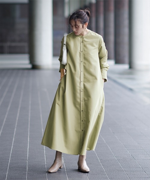 UR'S（ユアーズ）の「ﾊﾞﾝﾄﾞｶﾗｰAﾗｲﾝﾜﾝﾋﾟｰｽ（シャツワンピース・レディース・ベージュ/カーキ/ブルー・S/M/L）」の7枚目の写真