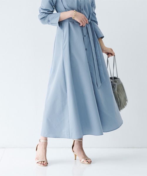 UR'S（ユアーズ）の「ﾊﾞﾝﾄﾞｶﾗｰAﾗｲﾝﾜﾝﾋﾟｰｽ（シャツワンピース・レディース・ベージュ/カーキ/ブルー・S/M/L）」の13枚目の写真