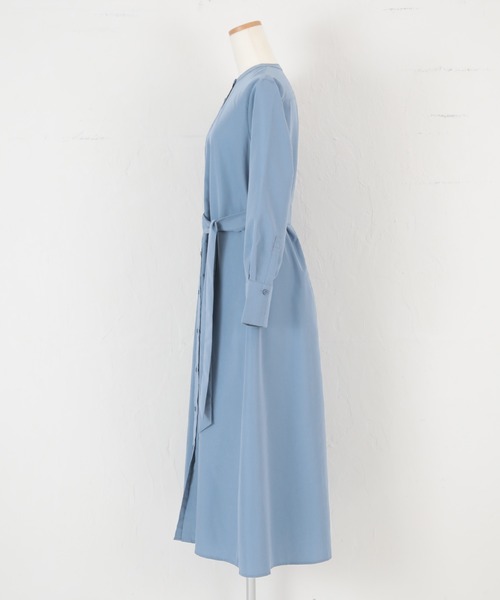 UR'S（ユアーズ）の「ﾊﾞﾝﾄﾞｶﾗｰAﾗｲﾝﾜﾝﾋﾟｰｽ（シャツワンピース・レディース・ベージュ/カーキ/ブルー・S/M/L）」の5枚目の写真