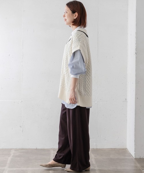 URBAN RESEARCH Sonny Label(アーバンリサーチサニーレーベル)の「ケーブルチルデンベスト(ニット/セーター・レディース・オフホワイト/ベージュ・FREE)」の21枚目の写真