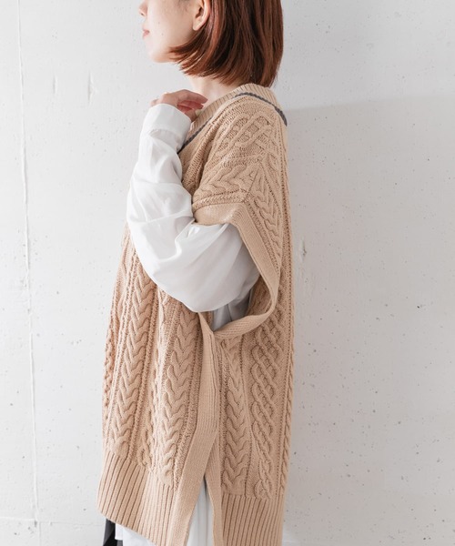 URBAN RESEARCH Sonny Label(アーバンリサーチサニーレーベル)の「ケーブルチルデンベスト(ニット/セーター・レディース・オフホワイト/ベージュ・FREE)」の11枚目の写真