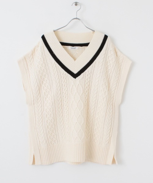 URBAN RESEARCH Sonny Label(アーバンリサーチサニーレーベル)の「ケーブルチルデンベスト(ニット/セーター・レディース・オフホワイト/ベージュ・FREE)」の15枚目の写真